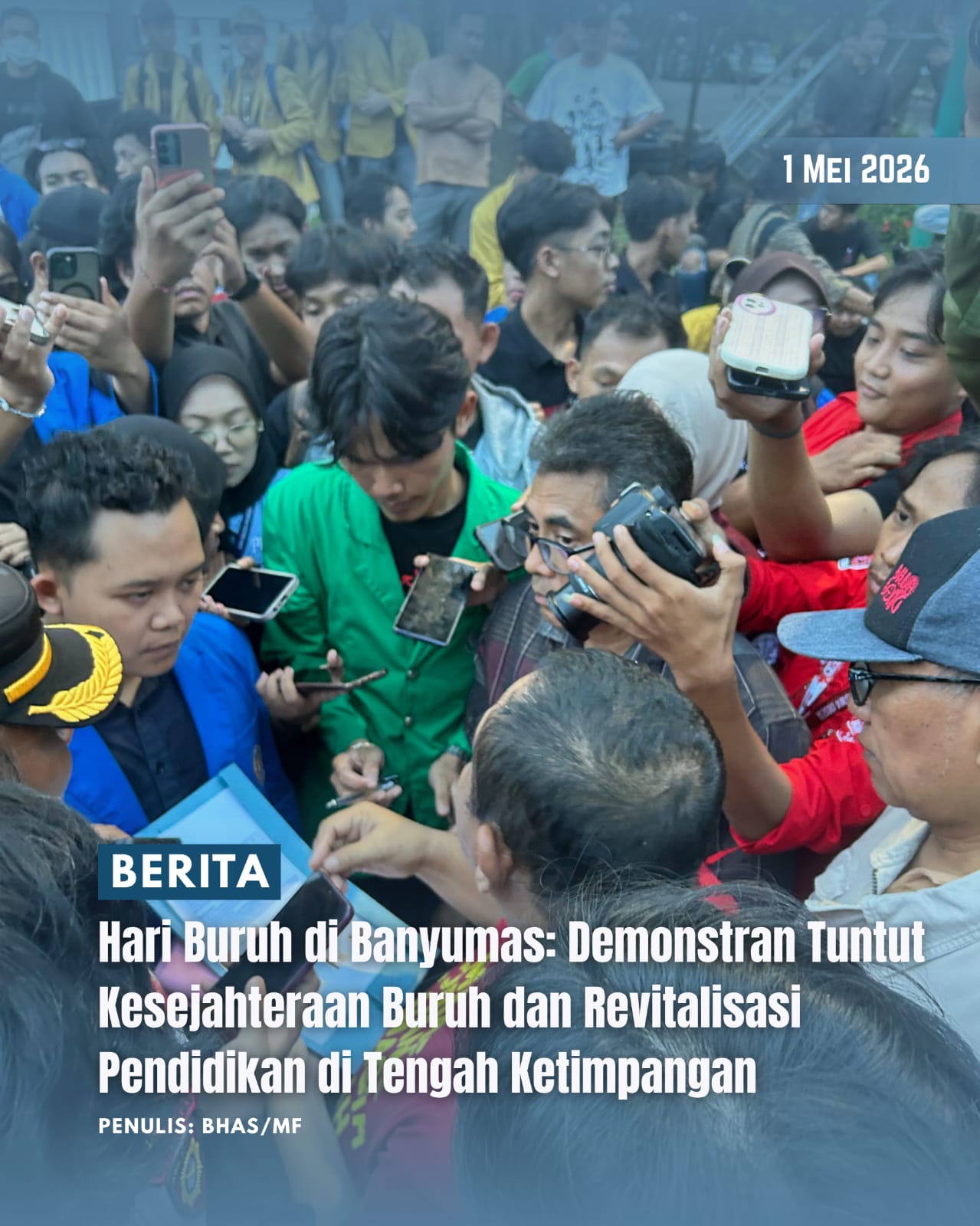 Hari Buruh di Banyumas: Demonstran Tuntut Kesejahteraan Buruh dan Revitalisasi Pendidikan di Tengah Ketimpangan